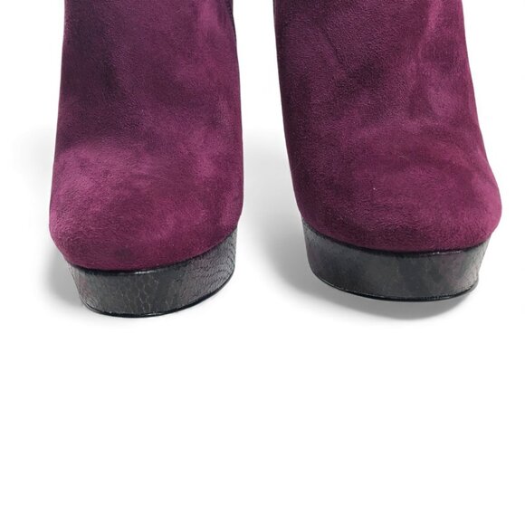 NWOT Nine West Purple Suede Platform 5” Stiletto High Heels Side Zip Size 8.5 - Picture 6 of 12